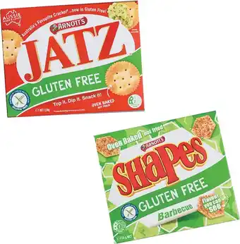 IGA Arnott’s Gluten Free BBQ Shapes 110g or Jatz 130g offer