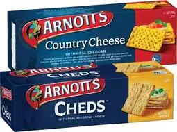 IGA Arnott's Country Cheese, Sheds or Sesame Wheat Crackers 250g offer