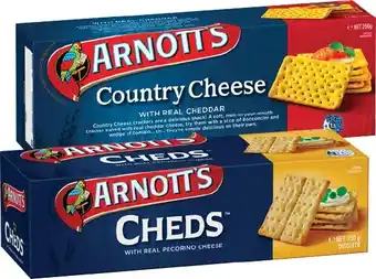 IGA Arnott's Country Cheese, Sheds or Sesame Wheat Crackers 250g offer