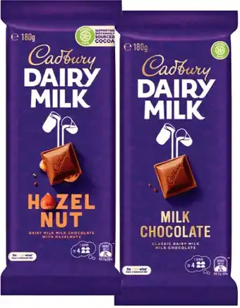 IGA Cadbury Chocolate Block 150‑190g Selected Varieties offer