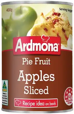 IGA Ardmona Pie Fruit Apple Sliced 400g offer