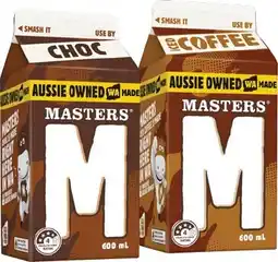 IGA Masters Flavoured Milk 600mL Selected Varieties offer