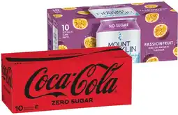 IGA Coca‑Cola, Sprite, Fanta or Mount Franklin Lightly Sparkling Water 10x375mL Selected Varieties offer