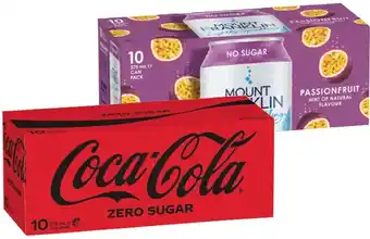 IGA Coca‑Cola, Sprite, Fanta or Mount Franklin Lightly Sparkling Water 10x375mL Selected Varieties offer