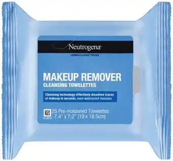 IGA Neutrogena Makeup Remover Cleansing Towelettes 25 Pack Selected Varieties offer