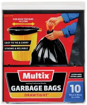 IGA Multix Garbage Bags Drawtight Extra Wide & Extra Large 10 Pack offer