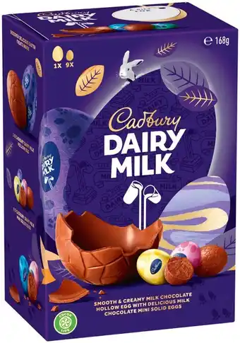 IGA Cadbury Chocolate Hollow Egg Gift Box 153‑172g Selected Varieties offer