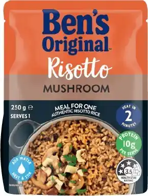 IGA Ben’s Original Risotto Mushroom 250g or Lentils, Turmeric & Brown Rice 180g Selected Varieties offer