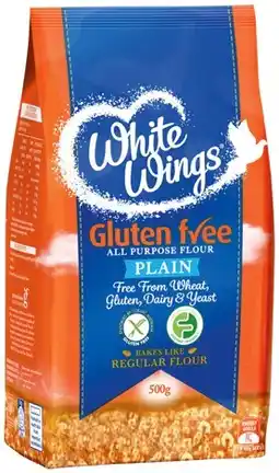 IGA White Wings Gluten Free Plain Flour or Self Raising Flour 500g offer