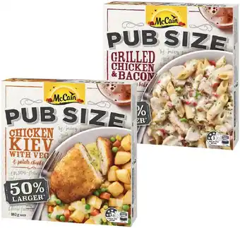 IGA McCain Pub Size Frozen Meal 480‑500g Selected Varieties offer