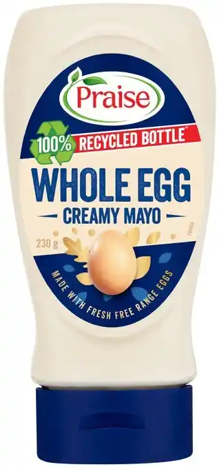 IGA Praise Whole Egg Mayo 230‑250g or Vegan Mayo 245g Selected Varieties offer