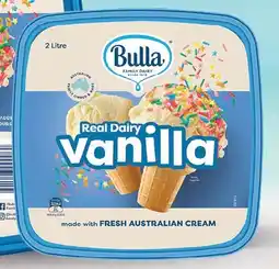 IGA Bulla Ice Cream 2 Litre Selected Varieties offer