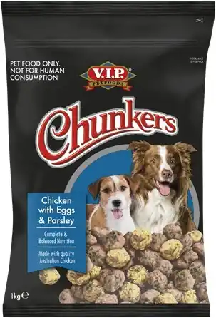 IGA V.I.P. Chunkers Fresh Dog Food 1kg Selected Varieties (from the Meat Department) offer