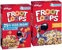 IGA Kellogg’s Froot Loops Cereal 285g or 25% Less Sugar 265g offer