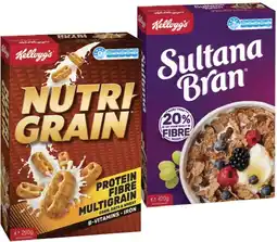 IGA Kellogg’s Cereal Nutri-Grain 290g or Sultana Bran 420g offer