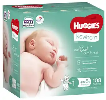 Chemist Warehouse Huggies newborn nappies 108 pack offer
