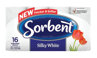 Chemist Warehouse Sorbent toilet tissue silky white 16 pack offer