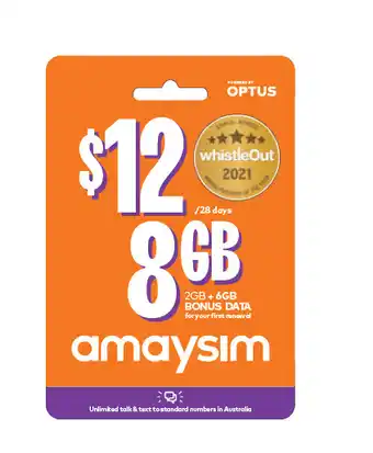 Chemist Warehouse Amaysim $12 sim packs offer