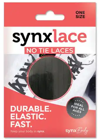 Chemist Warehouse Synxlace no tie laces black offer