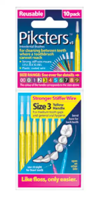 Chemist Warehouse Piksters inter brush size 3 pack 10 (yellow) offer