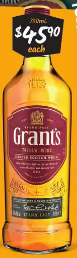 Cellarbrations Grants Triple Wood Blended Scotch Whisky offer