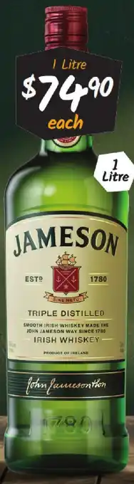 Cellarbrations Jameson Blended Irish Whiskey offer