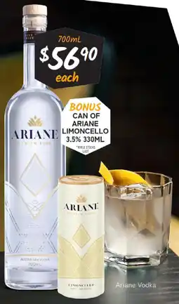 Cellarbrations Ariane Vodka offer