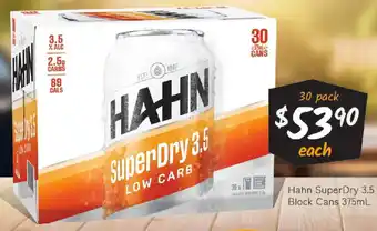 Cellarbrations Hahn SuperDry 3.5 Block Cans offer