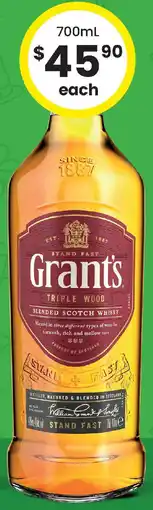 The Bottle O Grants Triple Wood Blended Scotch Whisky offer