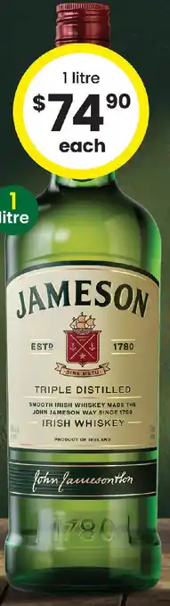 The Bottle O Jameson Black Barrel Irish Whiskey offer