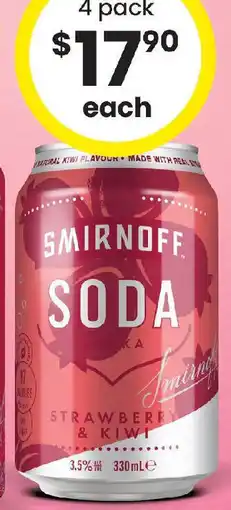 The Bottle O Smirnoff Soda 3.5% Range Cans offer