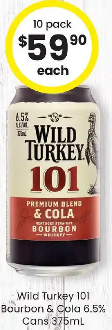 The Bottle O Wild Turkey 101 Bourbon & Cola 6.5% Cans offer