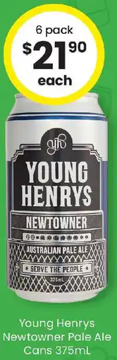 The Bottle O Young Henrys Newtowner Pale Ale Cans offer