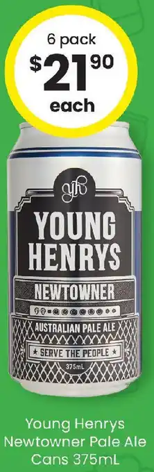 The Bottle O Young Henrys Newtowner Pale Ale Cans offer