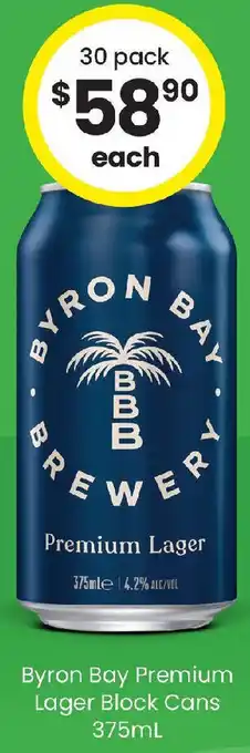 The Bottle O Byron Bay Premium Lager Block Cans offer