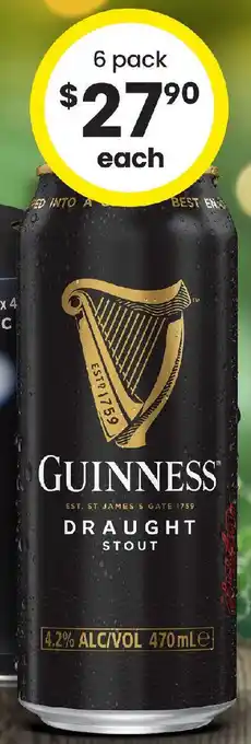 The Bottle O Guinness Draught Stout Cans offer