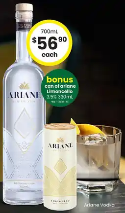 The Bottle O Ariane Vodka offer