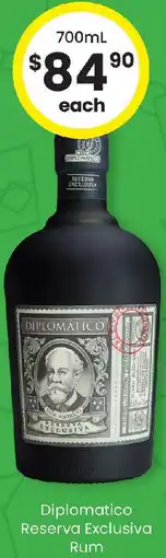 The Bottle O Diplomatico Reserva Exclusiva Rum offer