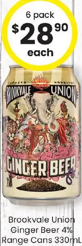 The Bottle O Brookvale Union Ginger Beer 4% Range Cans offer