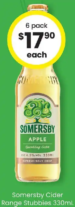 The Bottle O Somersby Cider Range Stubbies 330mL offer