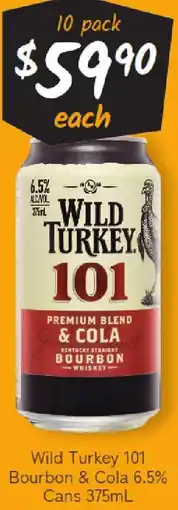 Cellarbrations Wild Turkey 101 Bourbon & Cola 6.5% Cans offer