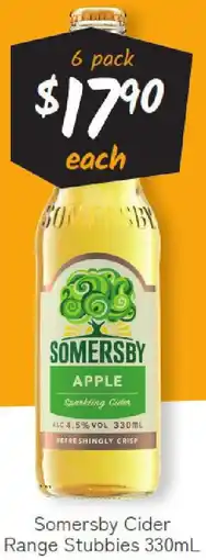 Cellarbrations Somersby Cider Range Stubbies offer