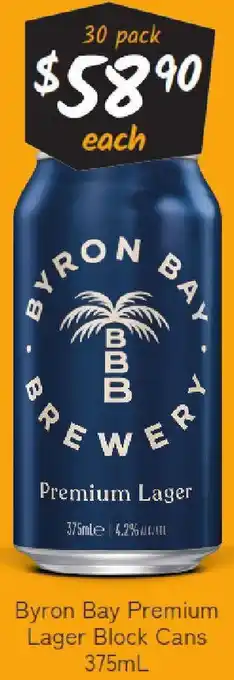 Cellarbrations Byron Bay Premium Lager Block Cans offer