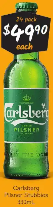 Cellarbrations Carlsberg Pilsner Stubbies offer