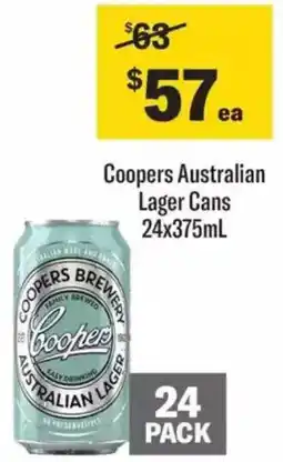 Liquorland Coopers Australian Lager Cans offer