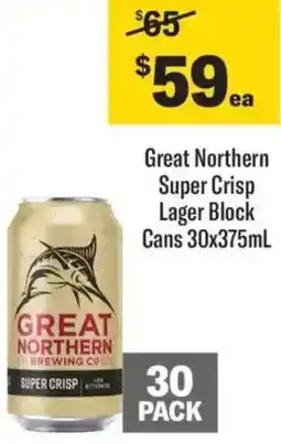 Liquorland Great Northern Super Crisp Lager Block Cans offer