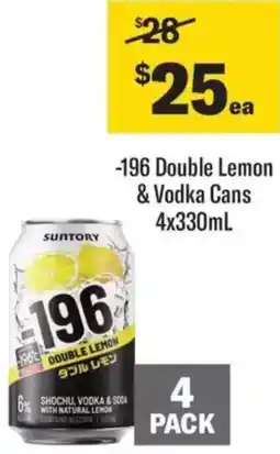 Liquorland -196 Double Lemon & Vodka Cans offer