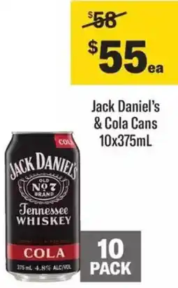 Liquorland Jack Daniel's & Cola Cans offer