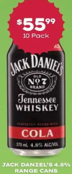 Thirsty Camel Jack Daniel's 4.8% Range Cans offer