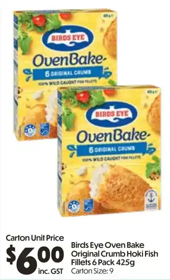 Campbells Wholesale Birds Eye Oven Bake Original Crumb Hoki Fish Fillets offer